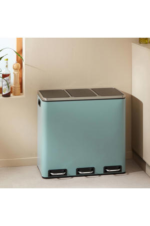 prullenbak - afvalscheiding - (18L+18L+18L) - mat blauw