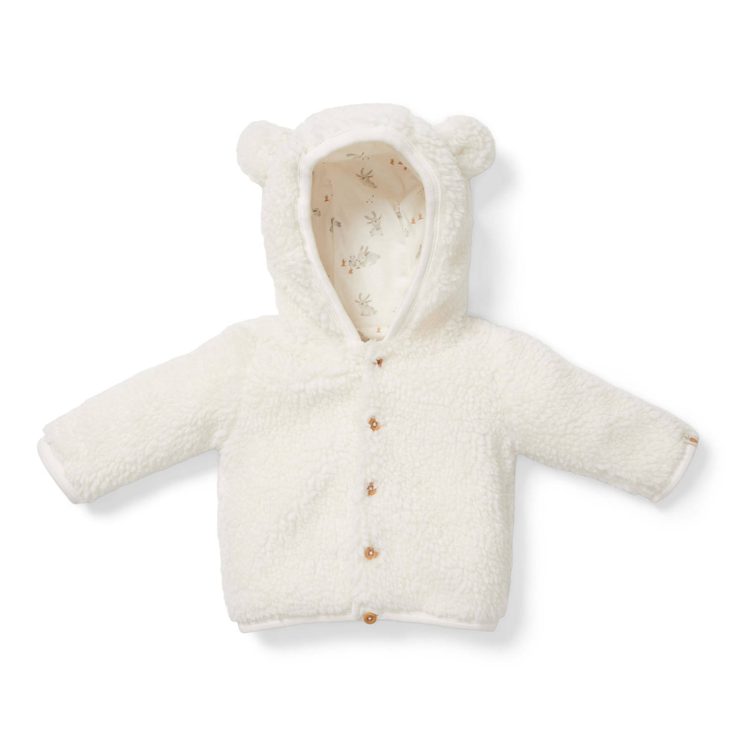 Little Dutch teddy jas offwhite Ecru Effen 104 | Jas van