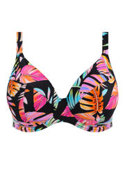 thumbnail: Elomi niet-voorgevormde beugel bikinitop Tropical Falls zwart/roze/oranje