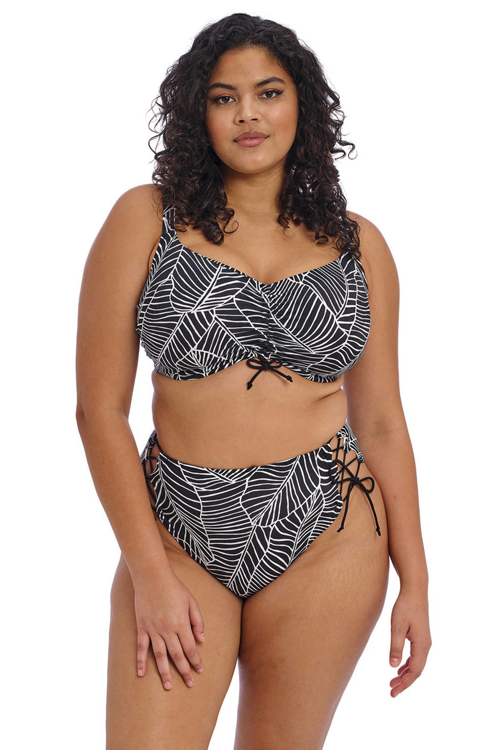 Elomi high waist bikinibroekje Kate zwart/wit