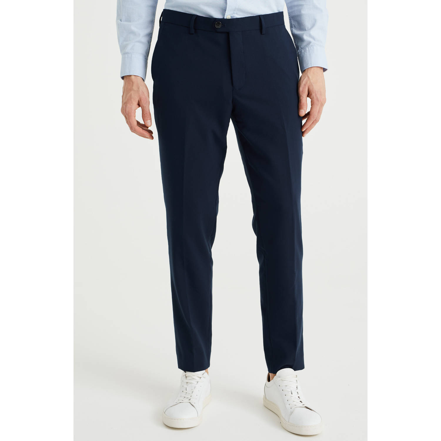 WE Fashion slim fit pak donkerblauw