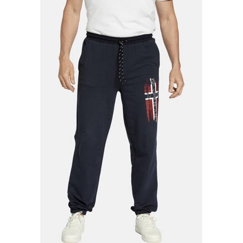 Jan Vanderstorm loose fit joggingbroek VEGAR Plus Size met printopdruk donkerblauw afbeelding