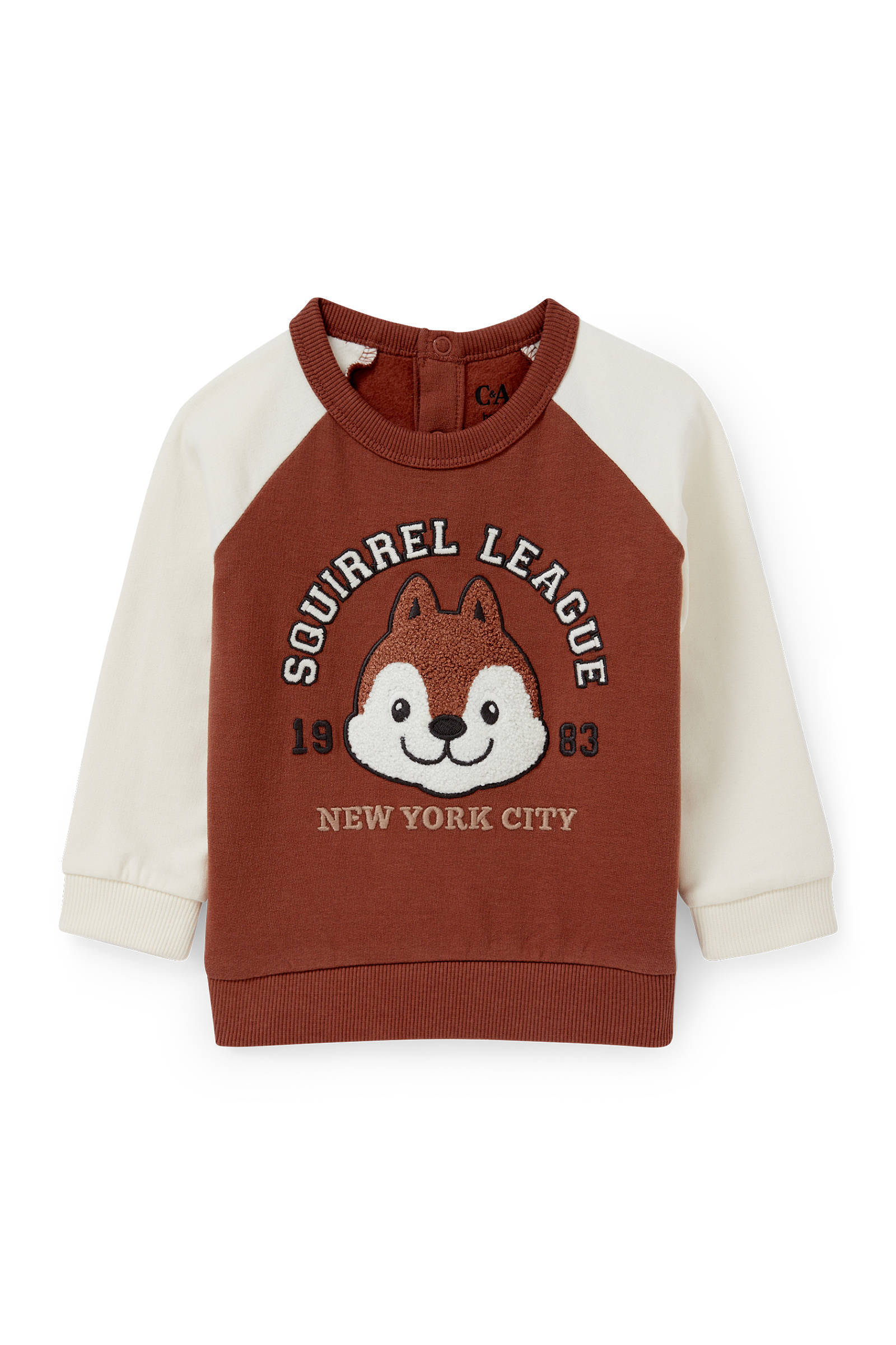 baby sweater met printopdruk bruin offwhite