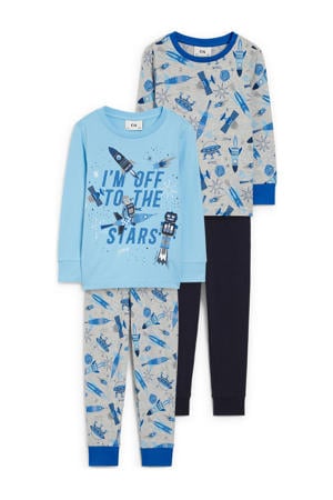   pyjama - set van 2 met all over print blauw