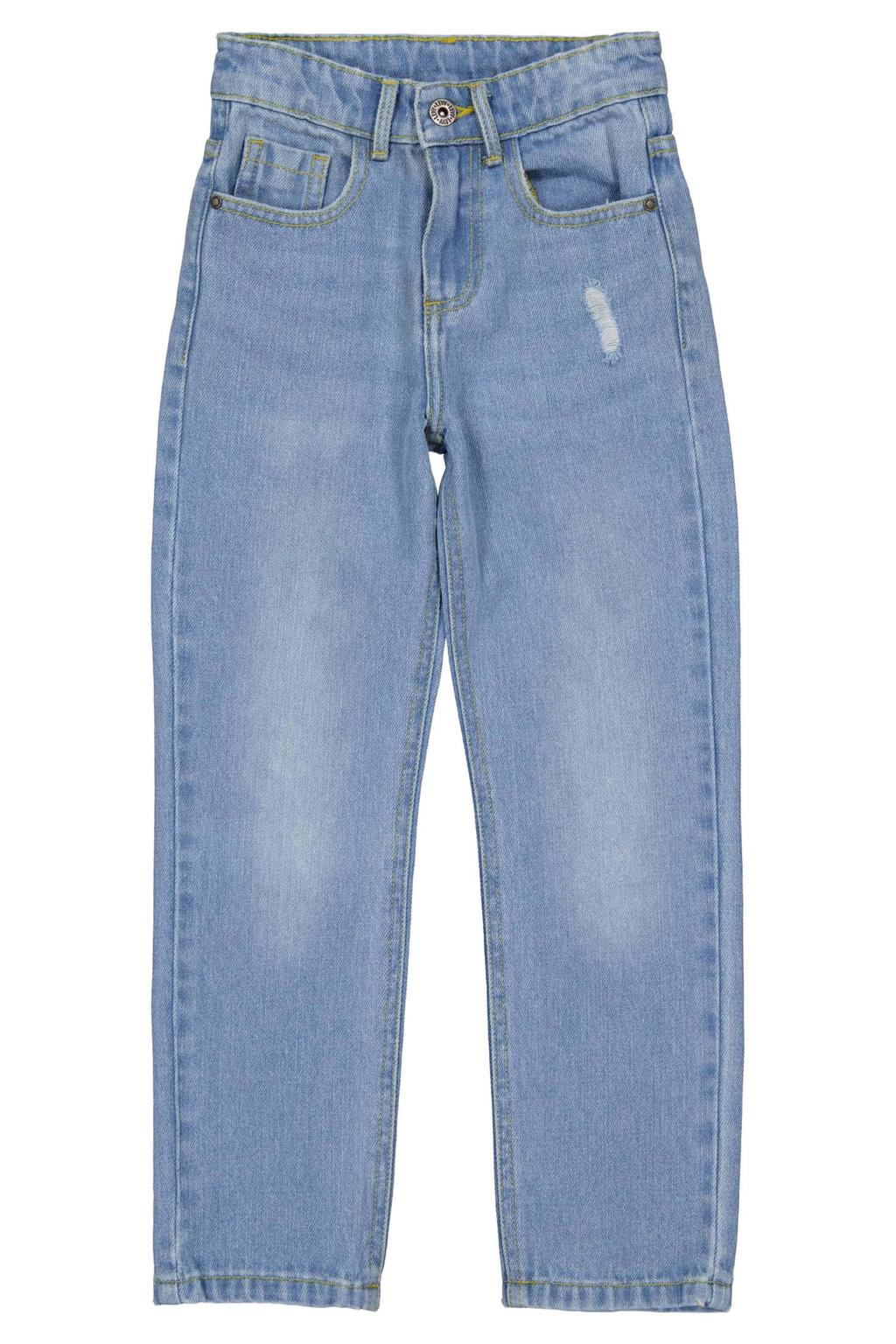 Light blue denim jongens LEVV regular fit jeans van katoen met effen