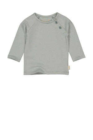 baby gestreepte longsleeve LNERONOS van katoen zachtgroen