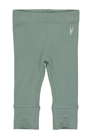 baby regular fit broek LNOENOS van katoen groen