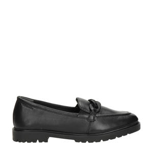 leren loafers met ketting zwart