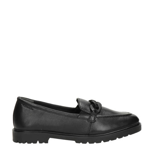 Tamaris leren loafers met ketting zwart afbeelding