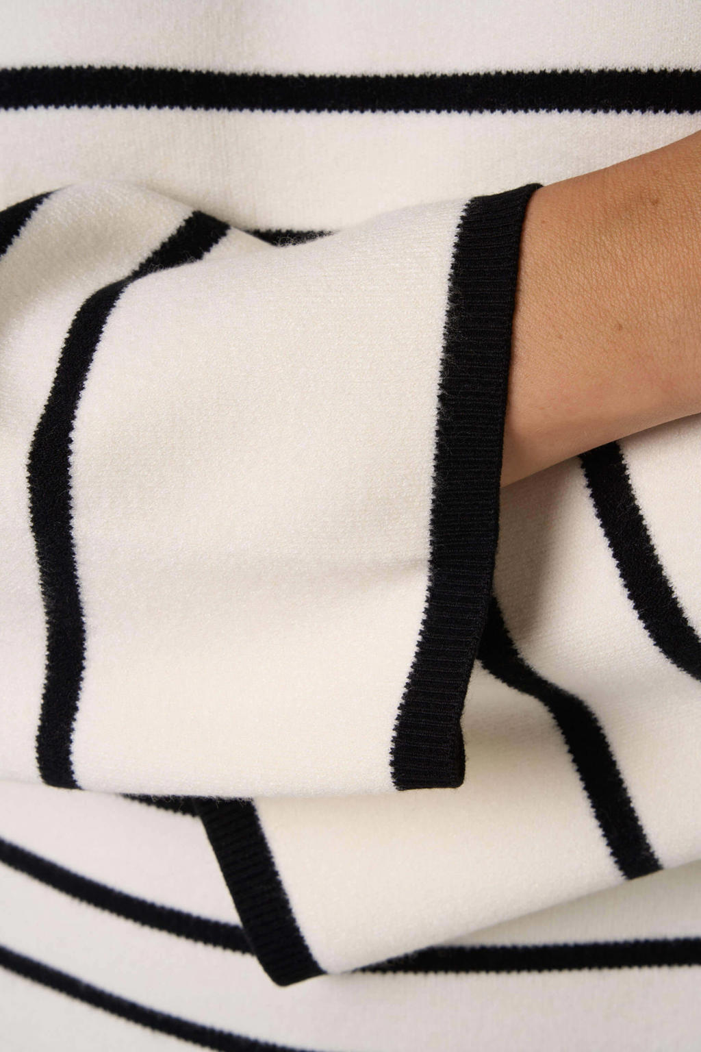 MS Mode gestreepte trui ecru/zwart wehkamp