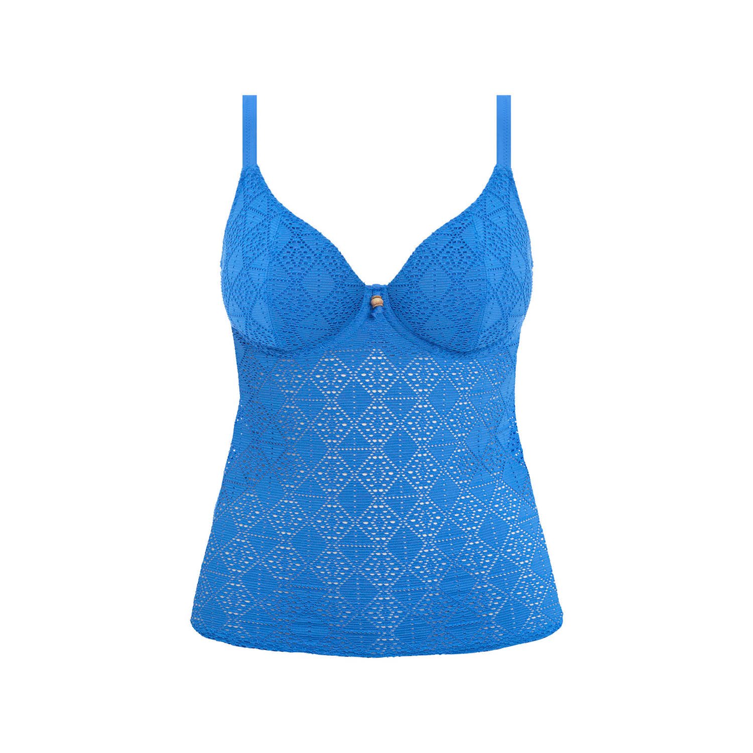 Freya niet-voorgevormde crochet tankini bikinitop Nomad Nights blauw