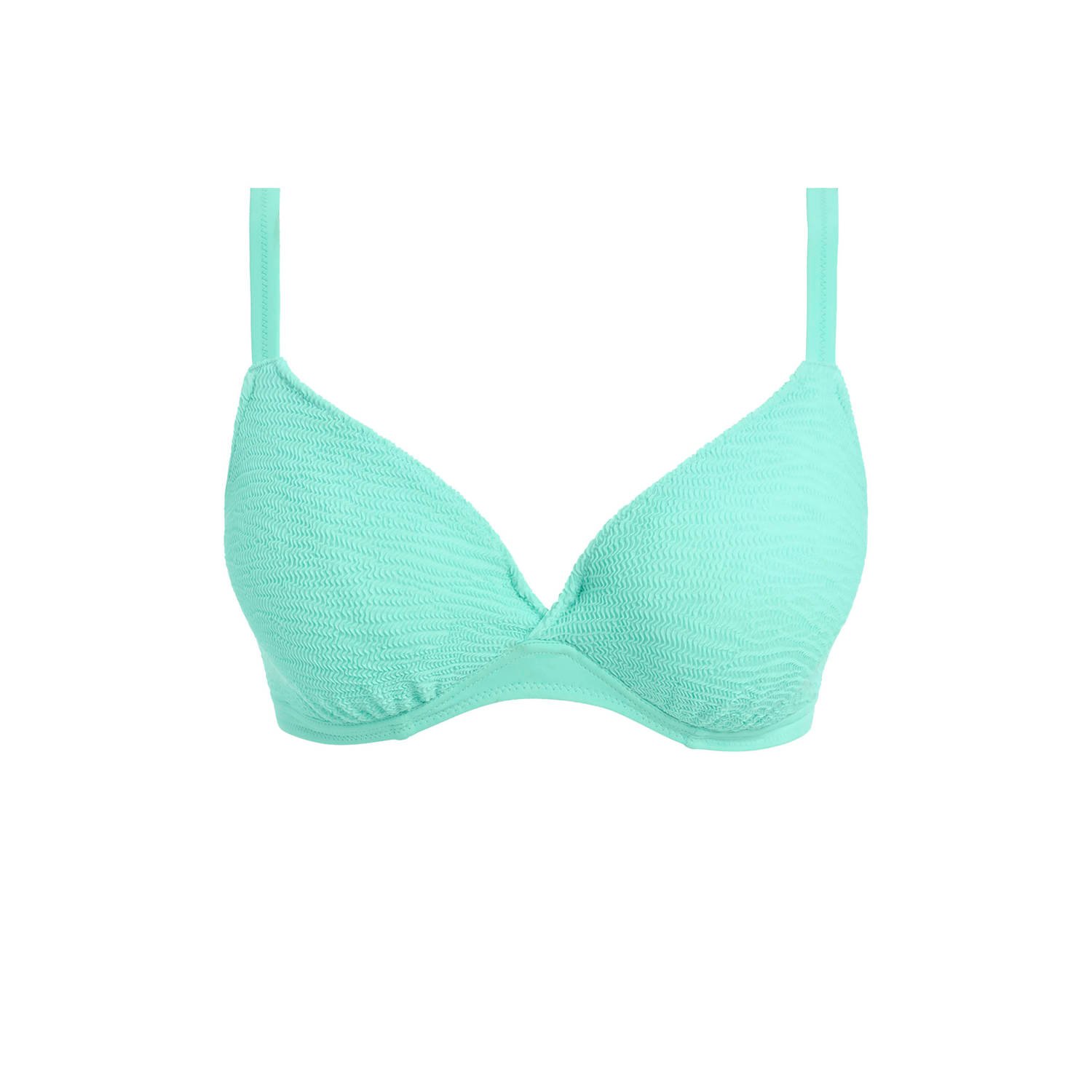 Freya niet-voorgevormde beugel bikinitop met textuur Ibiza Waves turquoise