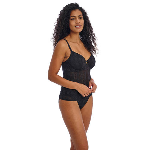Freya niet-voorgevormde crochet tankini bikinitop Nomad zwart afbeelding