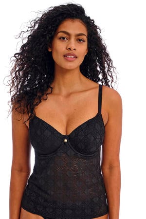 niet-voorgevormde crochet tankini bikinitop Nomad zwart