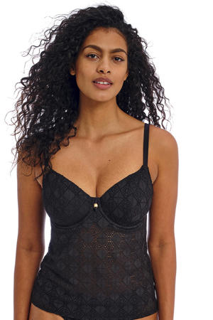 niet-voorgevormde crochet tankini bikinitop Nomad zwart