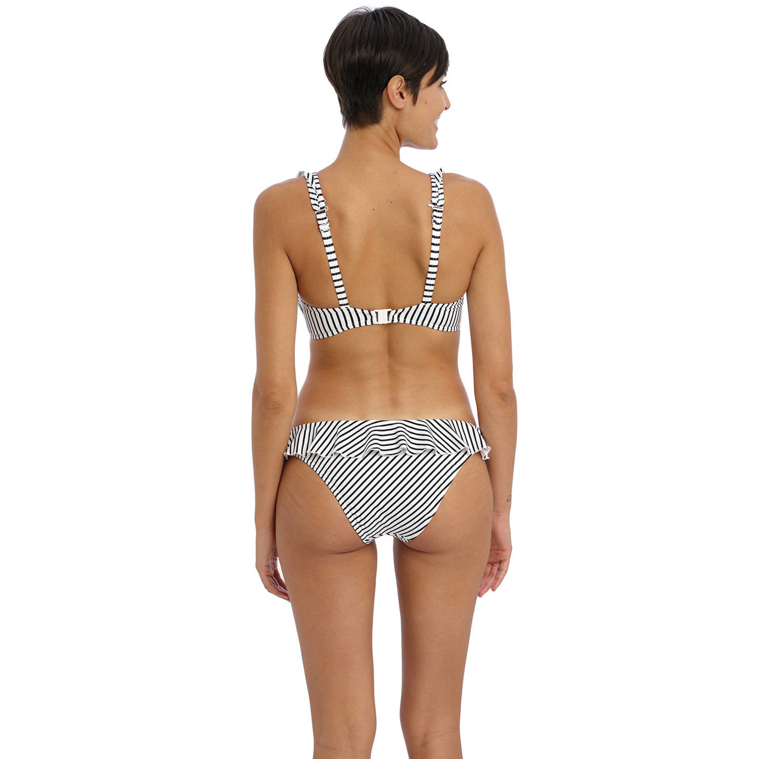 Freya brazilian bikinibroekje Jewel Cove met ruches zwart wit