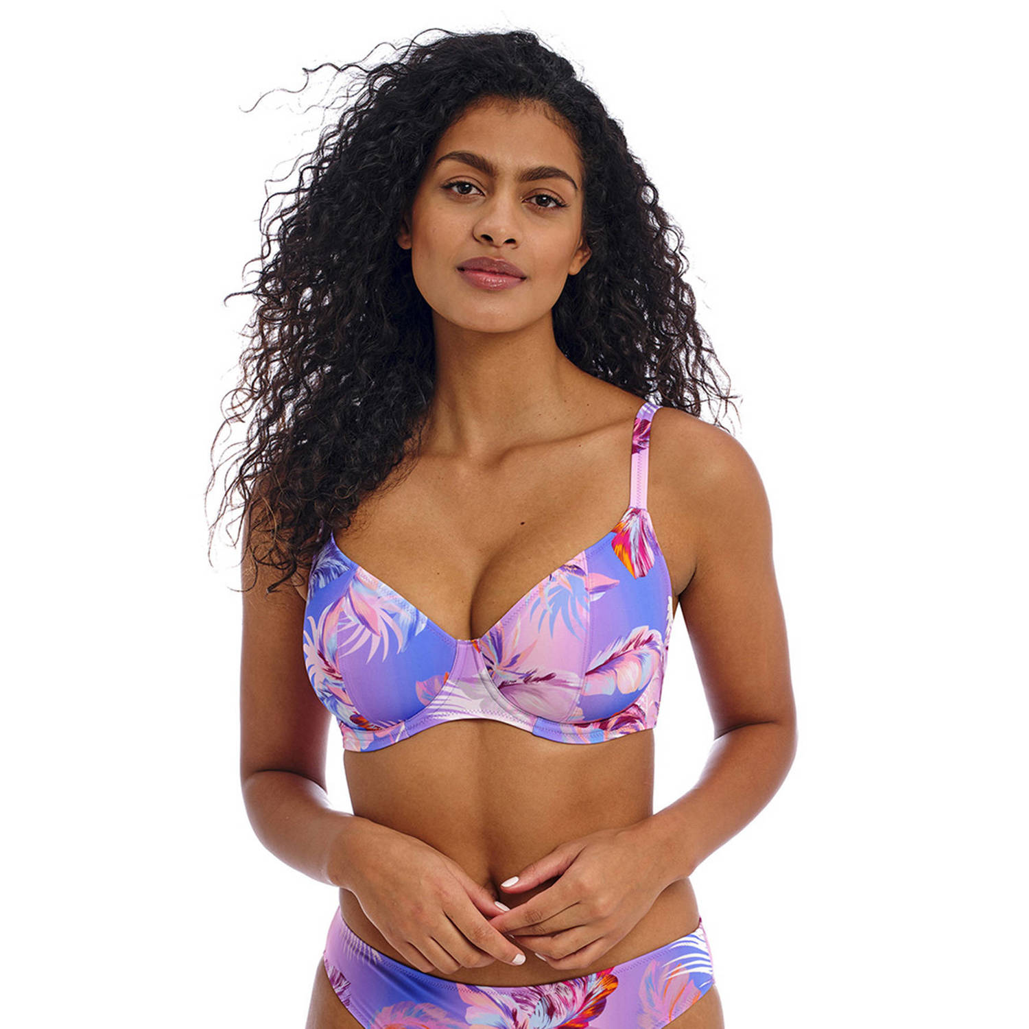 Freya niet-voorgevormde beugel bikinitop Miami Sunset paars roze