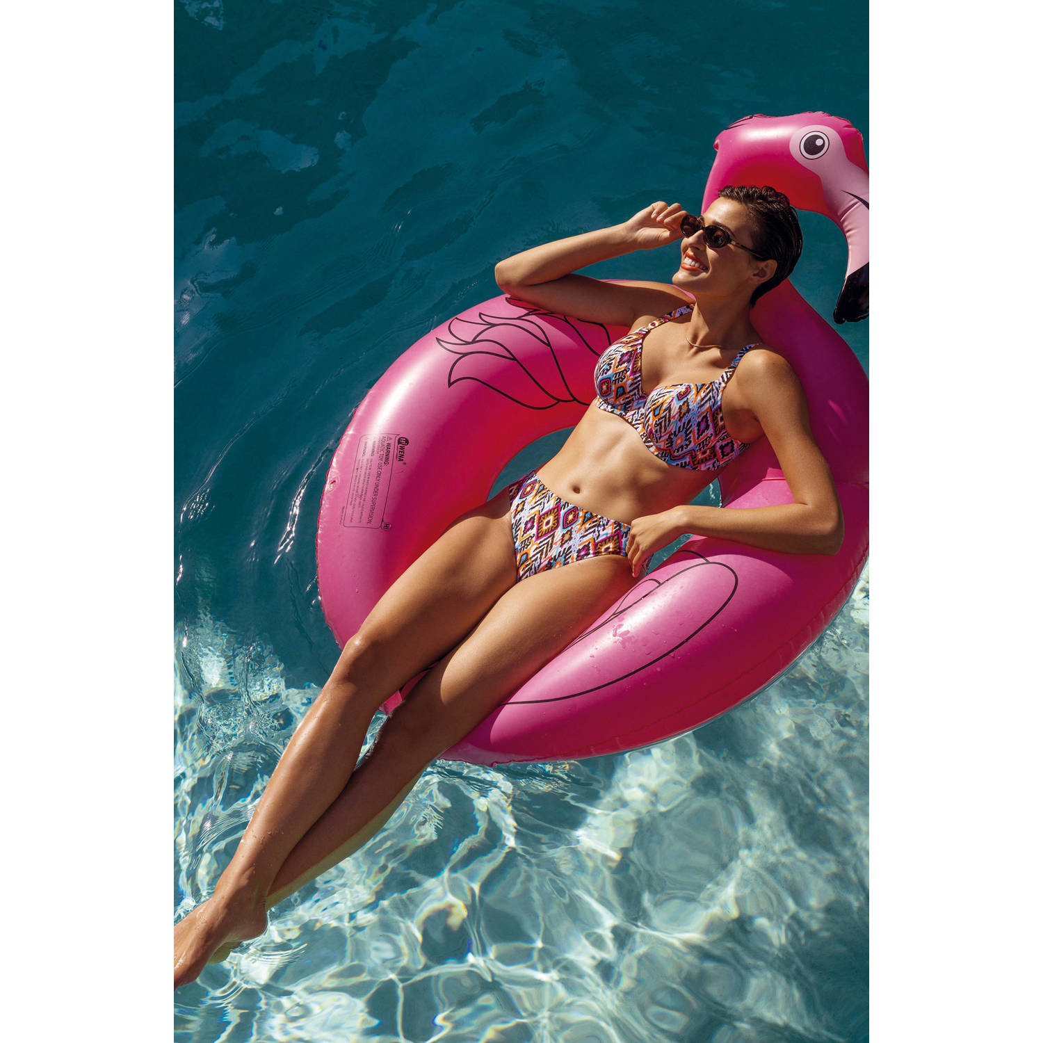 Freya niet-voorgevormde beugel bikinitop Viva La Fiesta turquoise oranje wit