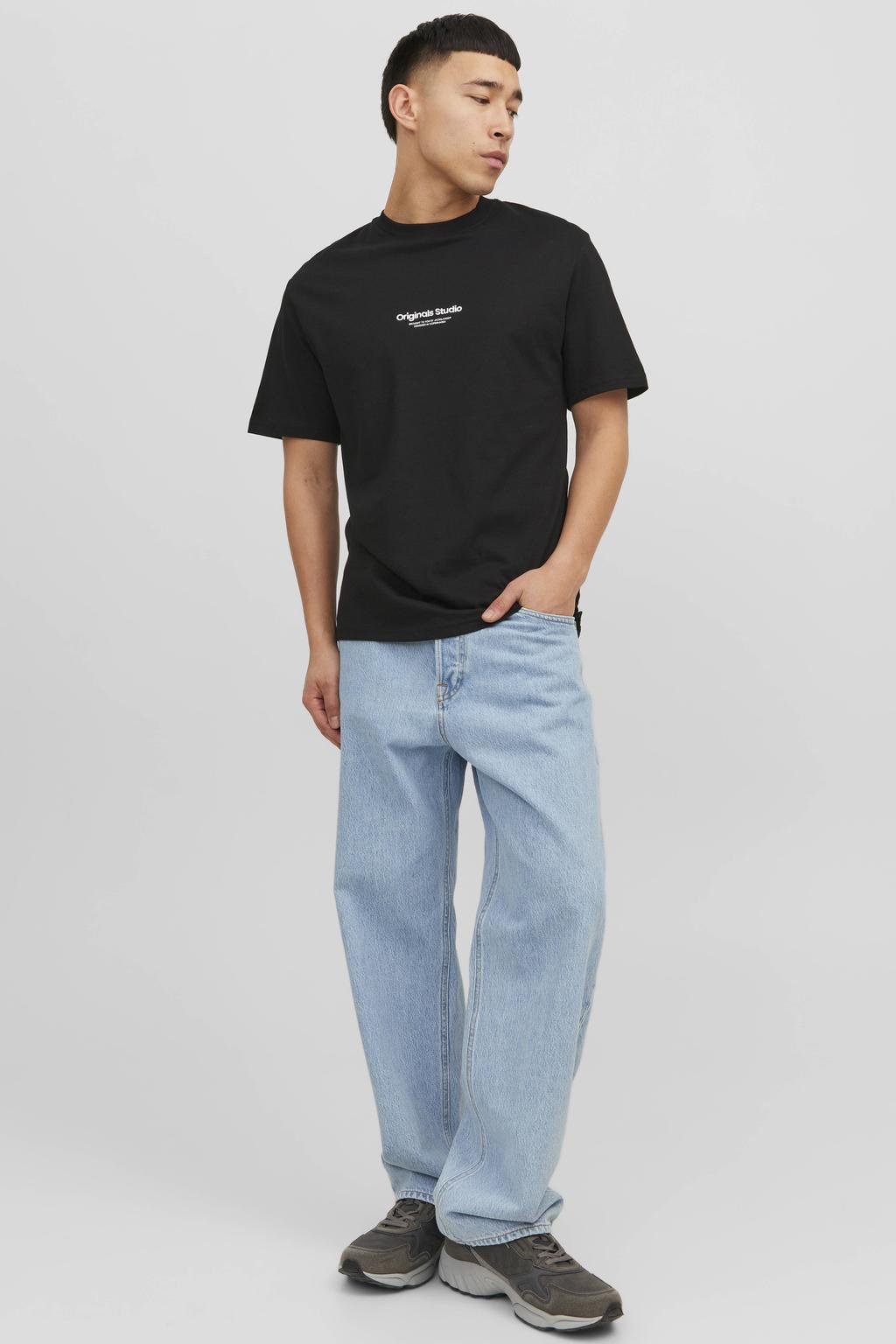 JACK & JONES ORIGINALS regular T-shirt JORVESTERBRO met printopdruk zwart