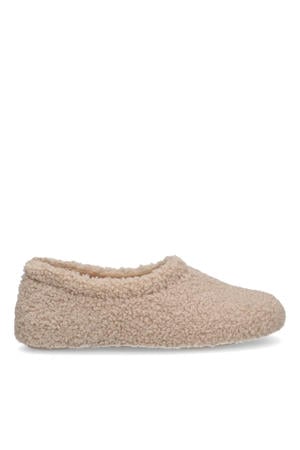 teddy pantoffels beige