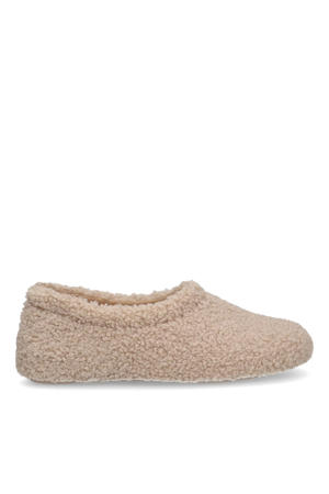 teddy pantoffels beige
