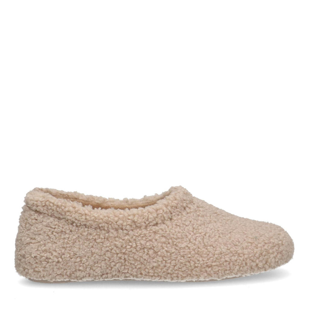 Beige dames Manfield teddy pantoffels