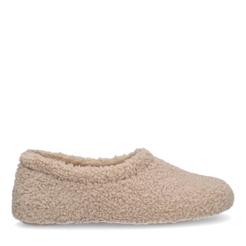 Manfield teddy pantoffels beige afbeelding