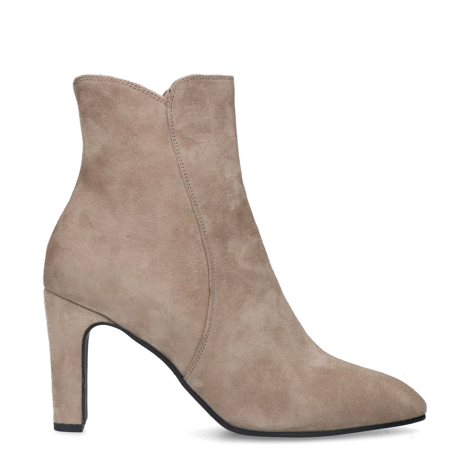 Manfield suède enkellaarzen beige | wehkamp