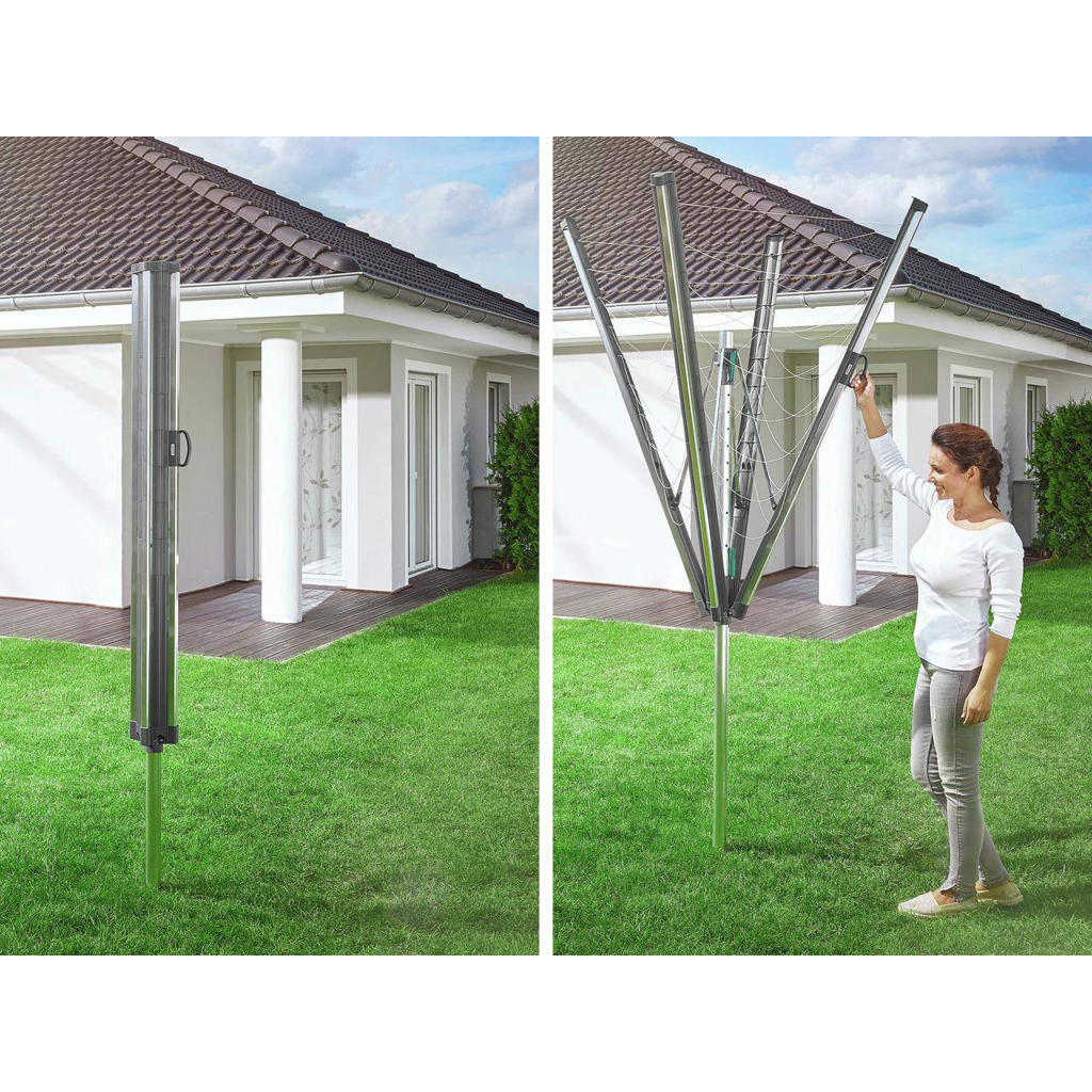 Leifheit droogmolen Linomatic Plus 600 incl. bodemhuls - 60 m | wehkamp