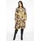 YOEK blousejurk DOLCE van travelstof met paisleyprint zwart/geel