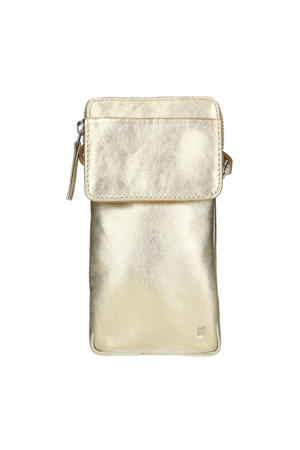  leren telefoontasje goudkleurig