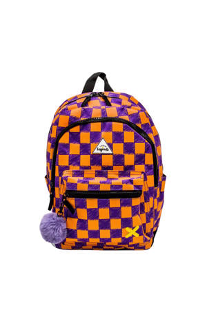 rugzak Checkerboard L oranje/paars