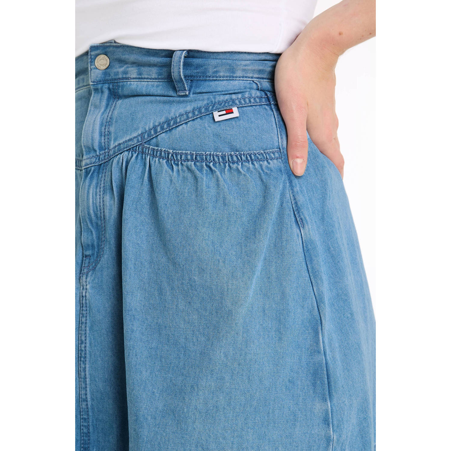 Tommy Jeans rok van katoen medium blue denim