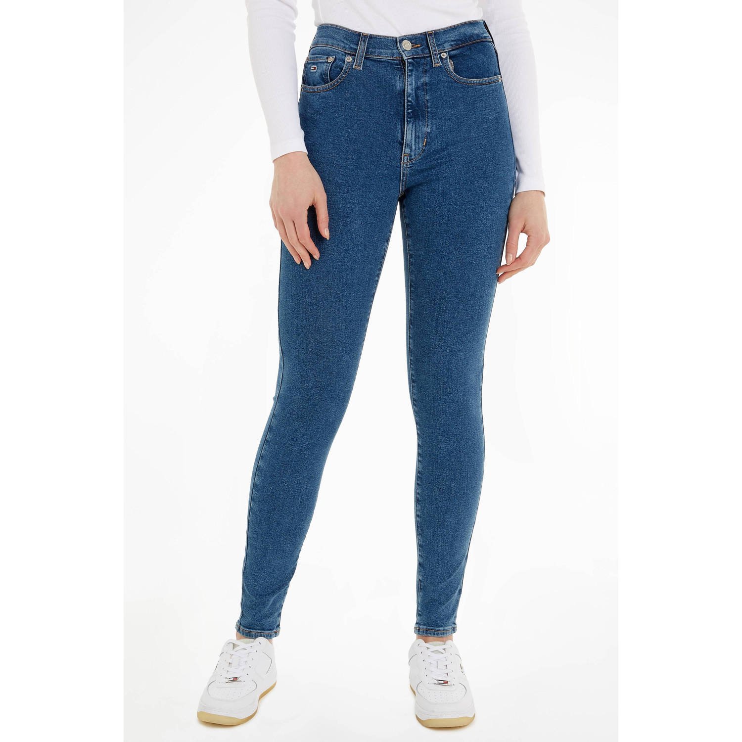 Tommy Jeans high waist skinny jeans SYLVIA medium blue denim