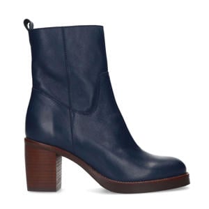 leren enkellaarzen blauw