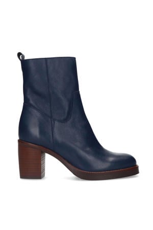 leren enkellaarzen blauw