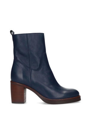 leren enkellaarzen blauw