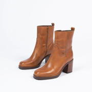 thumbnail: Manfield leren enkellaarzen cognac