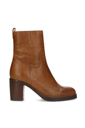 leren enkellaarzen cognac