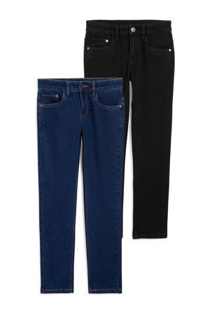 skinny jeans - set van 2 dark blue/black
