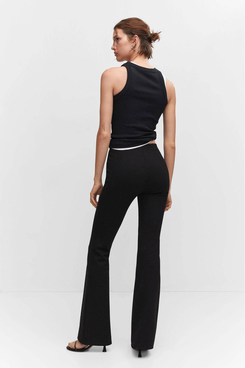 Mango flared legging zwart kopen? in huis wehkamp
