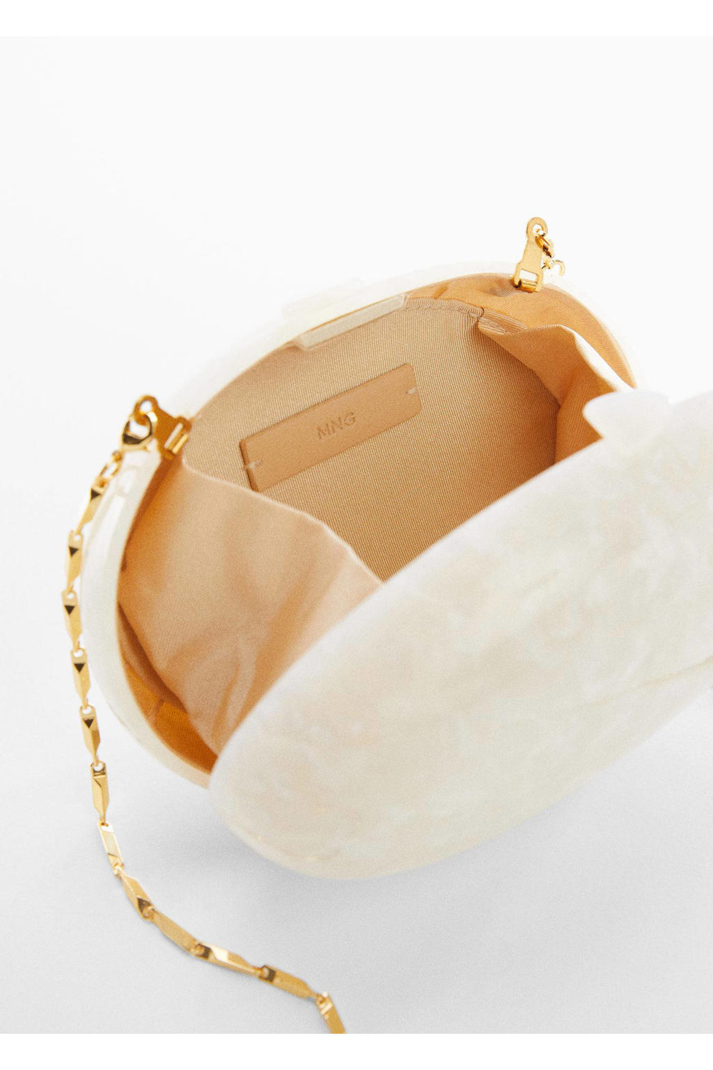 Mango clutch met ketting parelmoer wehkamp