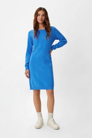 fijngebreide jurk blauw