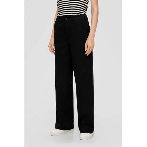 s.Oliver high waist straight fit pantalon zwart afbeelding