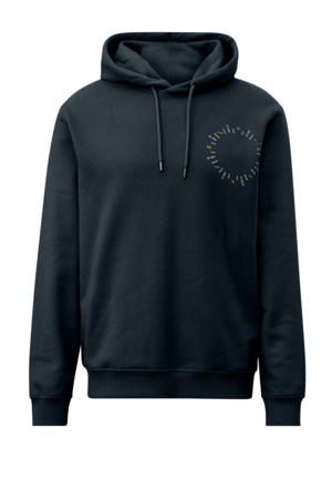 hoodie Plus Size met printopdruk blauw/zwart