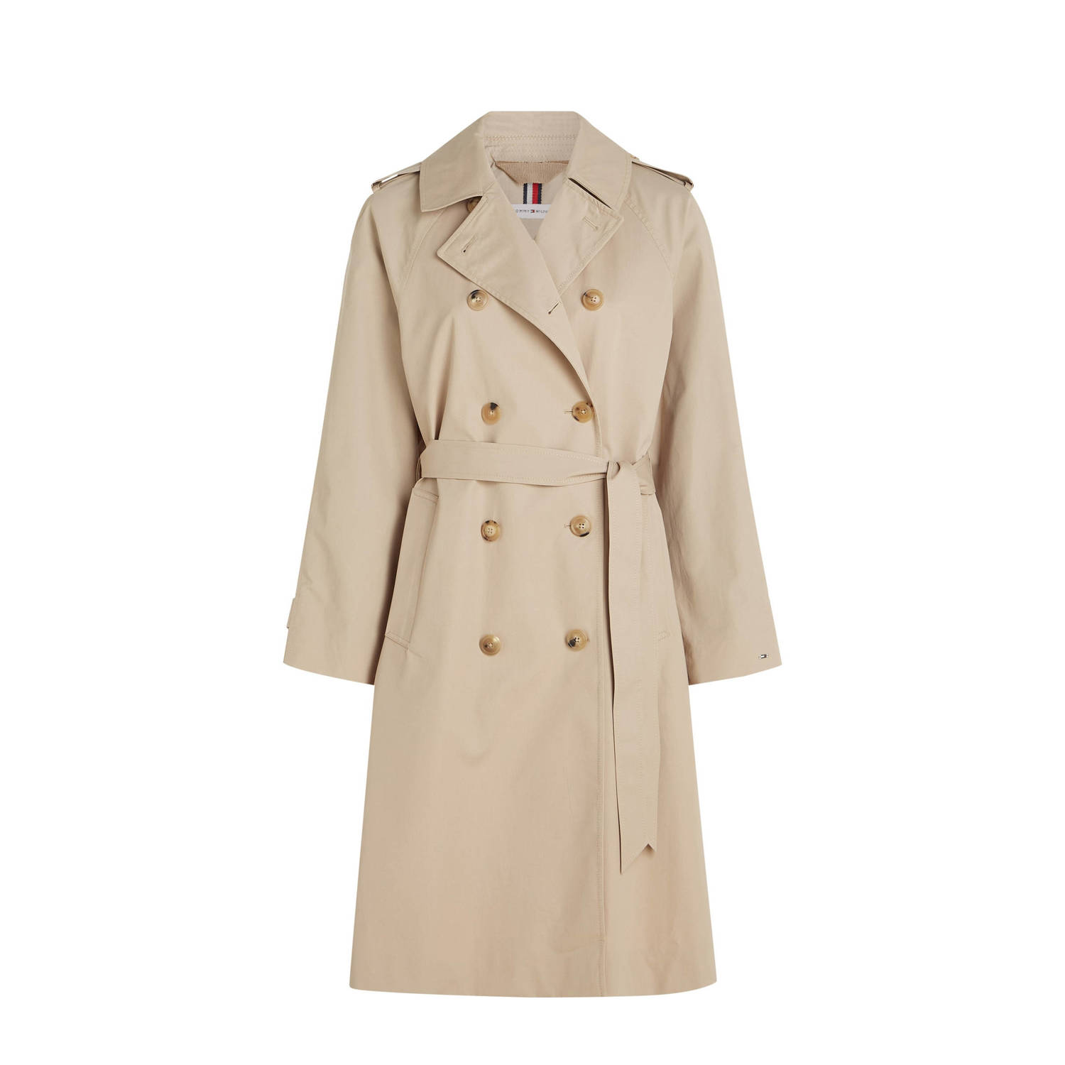 Tommy Hilfiger trenchcoat jas met biologisch katoen beige