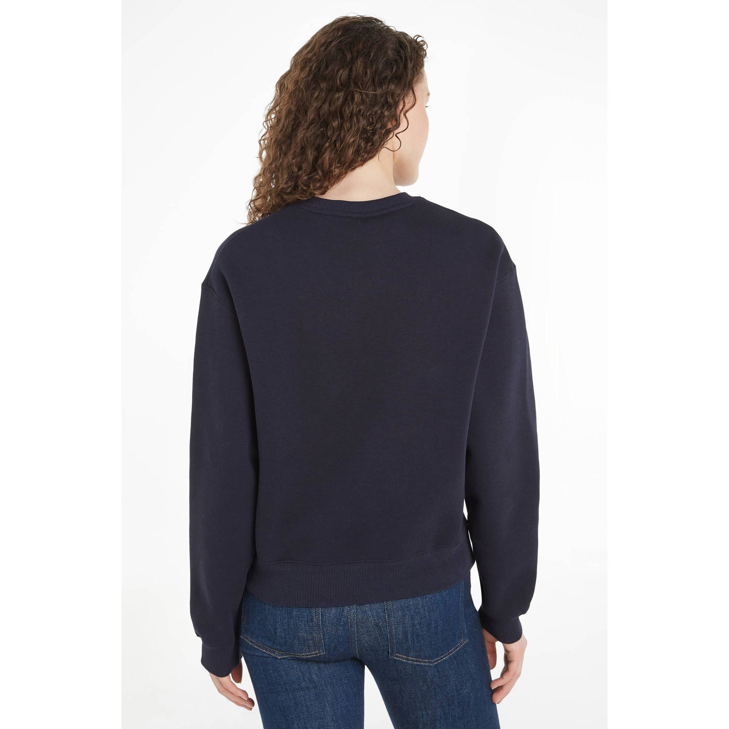 Tommy Hilfiger sweater met logo donkerblauw