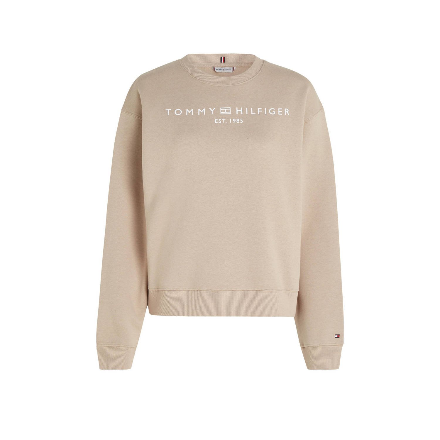 Tommy Hilfiger sweater met logo beige