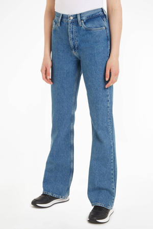 high waist jeans medium blue denim