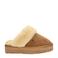Warmbat Australia suède pantoffels met wol cognac